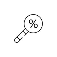 magnifying discount vector icon illustration