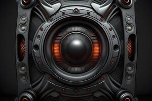 Subwoofer dynamic membrane or sound speaker. Neural network photo