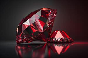 Ruby red on a dark background. Neural network photo