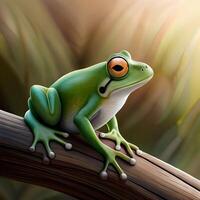 image of frog on wood photo