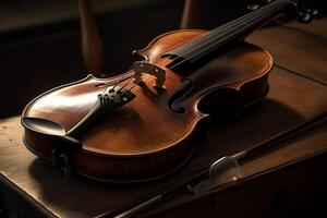 A Symphony Orchestras Violin. photo