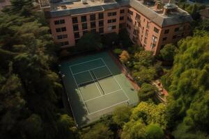 Above tennis court. photo