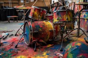 Rainbowpainted guitars and drums exploded with energy. photo