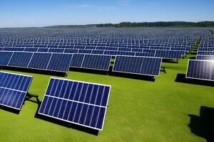 tecnología solar celúla, alternativa fuente de electricidad. concepto de sostenible recursos y renovable energía. generativo ai. foto
