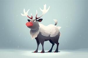 Reindeer with red nose Christmas holiday photo