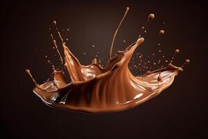 3d Illustration Of Isolated Chocolate Splash. photo