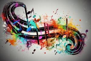 Colorful musical notes illustrated. photo