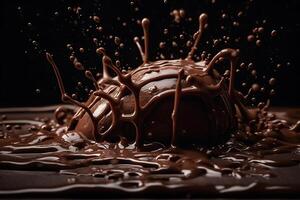 Closeup Chocolate Splash. photo