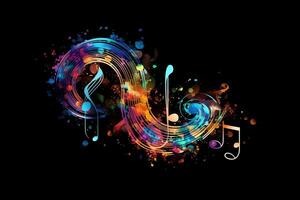 Colorful musical notes as an illustration. photo