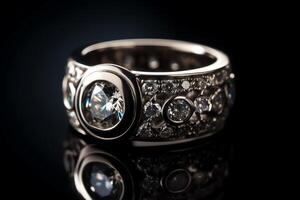 anillo hecho de diamante. ai generado foto