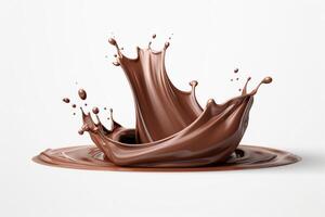 3d ilustración de cacao crema o oscuro chocolate fluido con recorte camino. ai generado foto