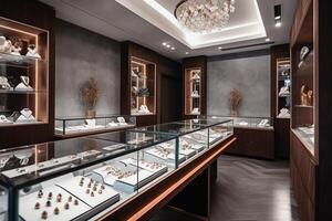 Modern Jewelry Store With Mens And Womens Accessories AI Generated photo