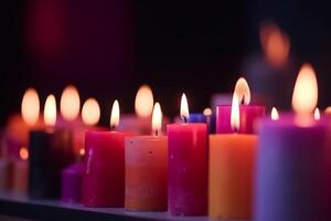 Advent Candles Burn Creating Abstract Defocused Lights photo