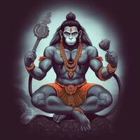 God Hanuman in meditation images photo