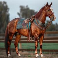 A brown horse full body image photo