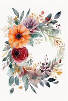 image of floral square frame white background photo