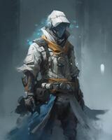 Painting of a fighter photo