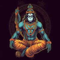 God Hanuman in meditation images photo