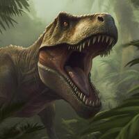 A tyrannosaurus in the jungle photo