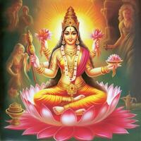 maha lakshmi imágenes descargar mah laxmi diosa en loto imágenes generativo ai foto