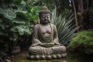 buddha statue in the garden photo