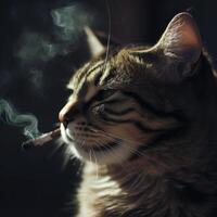 cat smoking image photo