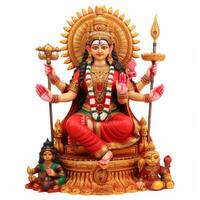 santoshi mata hindu god sculpture on white background image photo