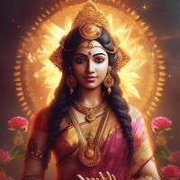 maha lakshmi imágenes descargar mah laxmi diosa en loto imágenes generativo ai foto