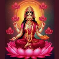 maha lakshmi imágenes descargar mah laxmi diosa en loto imágenes generativo ai foto