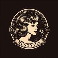 beauty logo on black background photo