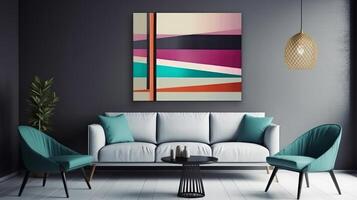 contemporary lines modern minimal wall art colorful theme room photo