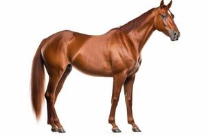 image of brown Albino horse isolated on white background photo