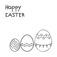 Black and white vector illustration on the theme of easter