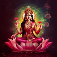 maha lakshmi imágenes descargar mah laxmi diosa en loto imágenes generativo ai foto