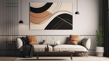 contemporary lines modern minimal wall art in room photo