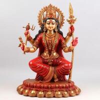 santoshi mata sculpture on white background image photo