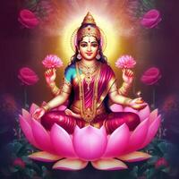 maha lakshmi imágenes descargar mah laxmi diosa en loto imágenes generativo ai foto