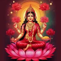 maha lakshmi imágenes descargar mah laxmi diosa en loto imágenes generativo ai foto