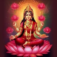 maha lakshmi imágenes descargar mah laxmi diosa en loto imágenes generativo ai foto