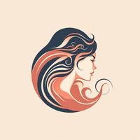 woman beauty logo on simple background photo