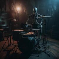 drum set psychedelic horror xenomorph ghost image photo