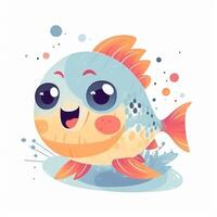 A cute fish smile in children's book image photo