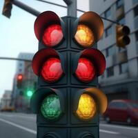 Photo of traffic light hyper realistic