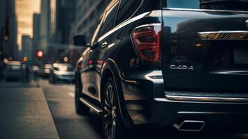 Black color car back photo