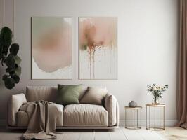 interior of minimal boho wall art photo