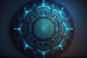 blue mandala, AI Generated photo