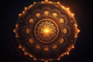 universal orange flower mandala, photo