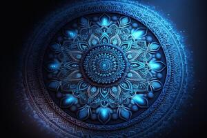 blue flower mandala, photo