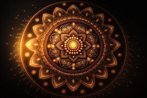 orange mandala, aesthetic photo