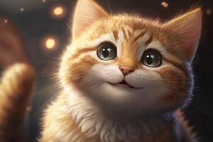 illustration of a funny cat smiling, photo